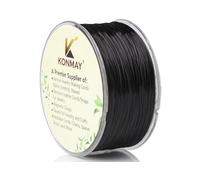 KONMAY 1 rotolo di cordoncino elastico piatto da 0,8 mm, con custodia, 90 metri, colore nero, per la creazione di gioielli, braccialetti e perline