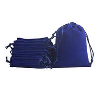 KONMAY 10 pezzi sacchetti di velluto morbido in blu reale con cordoncino, sacchetti di velluto per gioielli, 20x25cm, sacchetti regalo per matrimoni o feste