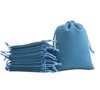 KONMAY 10 sacchetti in morbido velluto blu-verde per gioielli con cordoncino, 13x18cm sacchetti in velluto per matrimoni, feste, regali