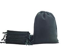 KONMAY 20 sacchetti di velluto morbido verde scuro per gioielli con cordoncino, 12x15cm sacchetti di velluto per matrimoni, feste, regali