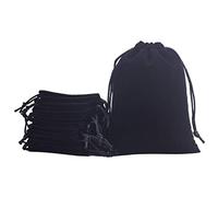 KONMAY 20 sacchetti piccoli in velluto con coulisse, neri, 10 x 12 cm, sacchetti per gioielli, regali, bomboniere