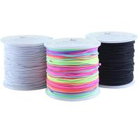 KONMAY Cordoncino elastico per braccialetti da 1 mm, per perline pony, braccialetti Kandi, collane e artigianato fai da te, misto, 45 m ciascuno