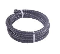 KONMAY Cordoncino in pelle intrecciata nera, rotondo, 1 metro, 9,0 mm