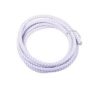 KONMAY Cordoncino rotondo in vera pelle intrecciata da 6,0 mm, per gioielli e progetti artigianali (6 mm, bianco)