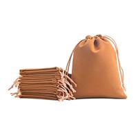 KONMAY Set di 10 grandi sacchetti in velluto con cordoncino Oro vecchio 20 x 25 cm