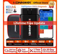 KONNWEI KDIAG 2026 - Strumento Diagnostico Auto OBD2 Bluetooth per Tutti i Sistemi, Lettura e Cancellazione Codici, Reset EPB DPF Olio, Scanner Sensori SRS SAS TPMS
