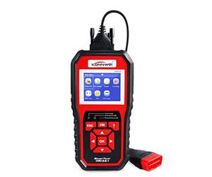 KONNWEI KW850 - Lettore di codici auto per auto con controllo OBD II, con schermo a colori OBD2/EOBD e funzione diagnostica con test O2, I/M Readiness (rosso)