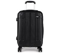 Kono 20"/24"/28" Viaggio Rigida e Leggerain ABS con 4 Ruote Rotanti Bagagli Alla Moda per Vacanze di Lavoro (Nero, S-56cm)