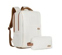 Kono Antifurto Zaino per Computer Portatile con Zaino da Viaggio Impermeabile da 15,6'' con Porta USB per Scuola, Lavoro o Viaggio Uomo Donna, Bianco