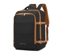 Kono Bagagli a mano da viaggio, 45 x 36 x 20 cm, zaino da viaggio di grande capacità, nero/marrone., Black/Brown, Zaino da viaggio per bagaglio a mano