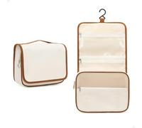 Kono Beauty case da uomo e donna, impermeabile, multifunzionale, per cosmetici, cosmetici, con gancio per appenderlo, organizer multifunzionale per cosmetici, Beige, Shaion