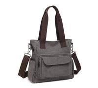 KONO Borsa a mano grande in tela PER DONNA-Sorsa a tracolla versatile Ruggine per lavoro, viaggi e vita quotidiana Grigio