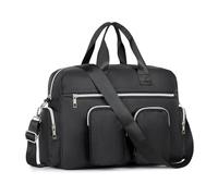 Kono Borsa a tracolla da donna, multitasche, impermeabile, media, leggera, per lavoro, shopping, viaggi, Nero puro., Large