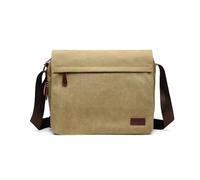 KONO Borsa A Tracolla Unisex Borsa a tracolla per uomo in tela Satchel per laptop con retro crossbody University leggero (Cachi)