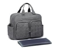 KONO Borsa Passeggino Universale Neonato, 2 in 1 Borsa Fasciatoio da Viaggio Impermeabile con Tasche Termiche, Leggera per Ospedale Parto, Aereo e Uso Quotidiano - per Mamma e Papà (Grigio Scuro)