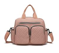KONO Borsa Passeggino Universale Neonato, 2 in 1 Borsa Fasciatoio da Viaggio Impermeabile con Tasche Termiche, Leggera per Ospedale Parto, Aereo e Uso Quotidiano - Regalo per Mamma e Papà (Rosa)