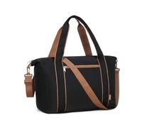 Kono Borsone da viaggio con tasca bagnata sotto il sedile, borsa da cabina resistente all'acqua, bagaglio a mano, borsa per il fine settimana da donna, nero/marrone., alla moda