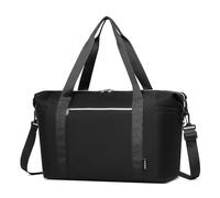 Kono Borsone da viaggio, 46 x 30 x 20 cm, con tasca bagnata, bagaglio a mano, borsa per il fine settimana, per donne e uomini, Nero, alla moda