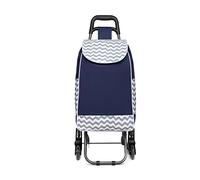 Kono Carrello per la spesa pieghevole, leggero e impermeabile, 2 in 1, con borsa refrigerante isolata, carrello staccabile per salire le scale per generi alimentari (blu navy)