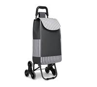 Kono Carrello per la spesa pieghevole, leggero e impermeabile, 2 in 1, con borsa refrigerante isolata, carrello staccabile per salire le scale per generi alimentari (grigio)