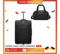 KONO Custodia leggera in tessuto a 2 marce con borsa da cabina per bagaglio a mano per Lufthansa, Eurowings, Ryanair-Nero Grigio