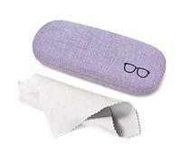KONO Custodia per Occhiali Rigida e Robusta in Lino per Piccole e Medie Occhiali da Vista e Sole (Viola)