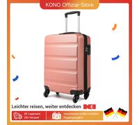 KONO Custodia rigida media (66x45x26 cm) -Trolley leggero con lucchetto TSA e capacità 63 litri Colore rosa