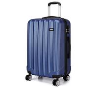 Kono Rigidi e Leggerissima Alta Qualità ABS Valigia 20" 24" 28" Valigie con 4 Ruote Multi-direzionali (Marina Militare, L-75cm)