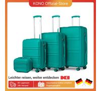 KONO Set di 4 baule rigido in ABs leggero Twin WHEELS trolley TSA Lock valigia Set S-M-L-XL Avorio
