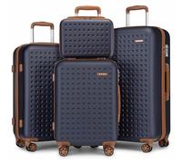 Kono Set di 4 Valigie Rigide 31/55/65/76cm Valigia Bagaglio con TSA Lucchetto e 4 Ruote Girevoli, Blu