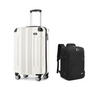 KONO Set di valigie 2 pezzi per Ryanair, valigia con zaino 40x20x25 cm | Valigia rigida in ABS, ruote silenziose e zaino da viaggio con apertura a 180°, ideale per viaggi d’affari e gite brevi