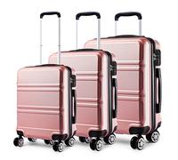 KONO Set di Valigie da 3 Pezzi Valigia Rigida Materiale ABS Leggero e Resistente con 4 Ruote Rotanti Valigia da 20'' 24'' 28'' (Nudo)