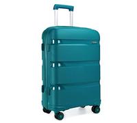 KONO Set Valigie da 3 Pezzi Rigida e Leggera Bagaglio a Mano 55cm + Valigia 65cm + Valigia 76cm con 4 Ruote e TSA Lucchetto, Turchese