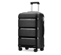 KONO Set Valigie da 3 Pezzi Rigida e Leggera Bagaglio a Mano 55cm + Valigia 65cm + Valigia 76cm con 4 Ruote e TSA Lucchetto, Nero