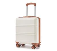 KONO Trolley Bagaglio a Mano e Valigia Cabina 45x36x20 cm, ABS+PC, Conforme EasyJet (Bianco Crema, 16")