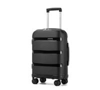 KONO Trolley Bagaglio a Mano Valigia Cabina in PP Rigida con 4 Ruote e Serratura TSA (55 cm, Nero)
