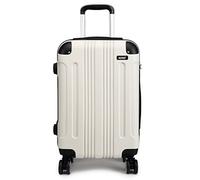 Kono Trolley da viaggio da 50,8 cm, 61 cm, 71,1 cm, custodia rigida in ABS leggero con 4 ruote girevoli, bagaglio alla moda per vacanze d'affari, bianco, 51 cm, A mano