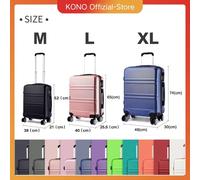 KONO 4 ruote 41L Trolley medio in ABS leggero e robusto Valigia TSA Lock Ruote doppie Rosegold