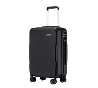 KONO Valigia 55cm PC+ABS Trolley Bagaglio a mano Piccolo Guscio Rigido Valigie Leggero Durevole con Doppie Ruote Girevoli TSA Blocco di Sicurezza, Nero