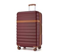 KONO Valigia Bagaglio a Mano Trolley Grande Valige L Rigida Grande Viaggio ABS+PC Hardshell Leggero con 4 Ruote e TSA Lucchetto, Bordeaux/Marrone