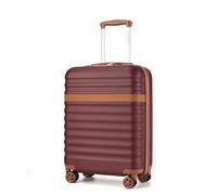 KONO Valigia Bagaglio a Mano Trolley Piccola Valige Rigida ABS+PC Hardshell Leggero Viaggio Cabina con 4 Ruote e TSA Lucchetto, Bordeaux/Marrone