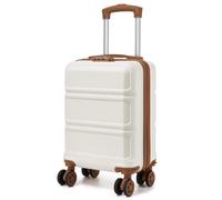 Kono Valigia Cabina 40 x 30 x 20 cm con Ruote Rimovibili - ABS+PC per Bagagli a Mano, Conforme a Ryanair, Vueling e Iberia Express (Crema Chiara)