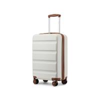KONO Valigia da cabina 55 cm, piccolo valigie trolley bagaglio a mano per viaggi e affari, leggera rigida serratura TSA, doppie ruote girevoli (Bianco Crema, 55 x 35 x 22 cm)