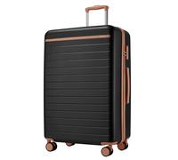Kono Valigia Grande 76.5cm, Valigia da Viaggio Grande 23kg in Composito ABS+PC, Equipaggio Mano con 4 Ruote, Nero