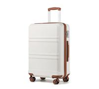 KONO Valigia Grande ABS Leggero e Rigido con 4 Ruote 360°, Lucchetto TSA, Trolley da Stiva 23kg Capiente(28", Bianco Crema)