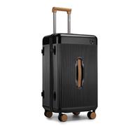 Kono Valigia leggera da 61 cm in ABS + PC con guscio rigido, custodia da viaggio alla moda con serratura TSA, bagaglio a mano con 4 ruote girevoli, Nero, alla moda