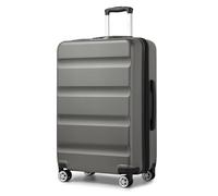 KONO Valigia Leggera da 71 cm, Valigie Trolley Bagaglio a Mano Guscio Rigido con Serratura TSA, Design Espandibile, 4 Doppie Ruote Girevoli (Grigio, 75 x 47.5 x 29.5 cm)