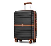 KONO Valigia Media Rigida 20 kg ABS+PC Trolley con 8 Ruote (65,6 cm, Nero/Marrone)