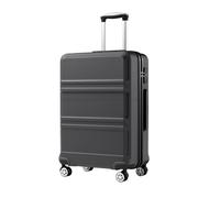 KONO Valigia Media Rigida ABS+PC, Trolley da Viaggio Leggero con 4 Ruote Doppie Silenziose TPE e Lucchetto TSA (66 cm, Grigio/Nero)