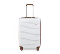 KONO Valigia Media Trolley Rigida 66cm Leggero PP Valigie con TSA Lucchetto e 4 Ruote (24pollici, Bianco Crema)